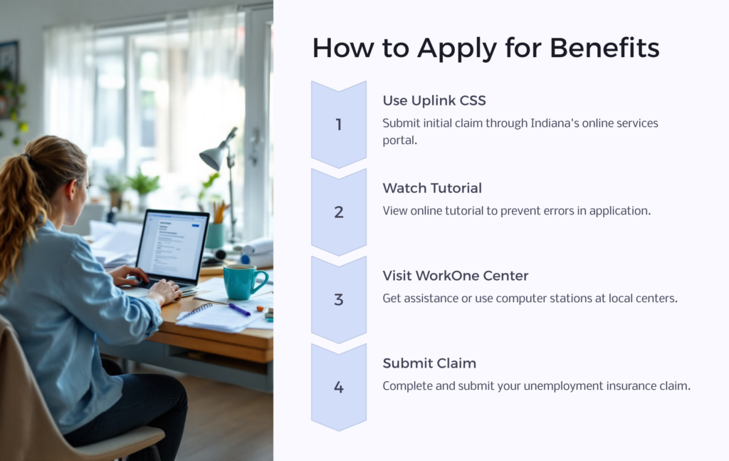Indiana Unemployment Benefits Application infographic