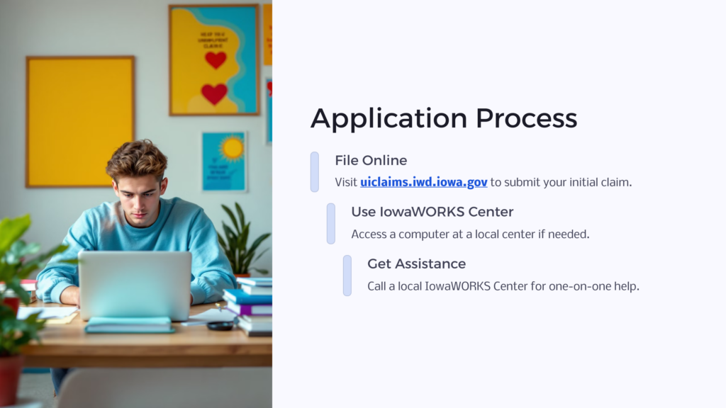 IA Unemployment Application infographic