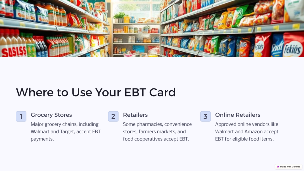 where to use EBT Card infographic