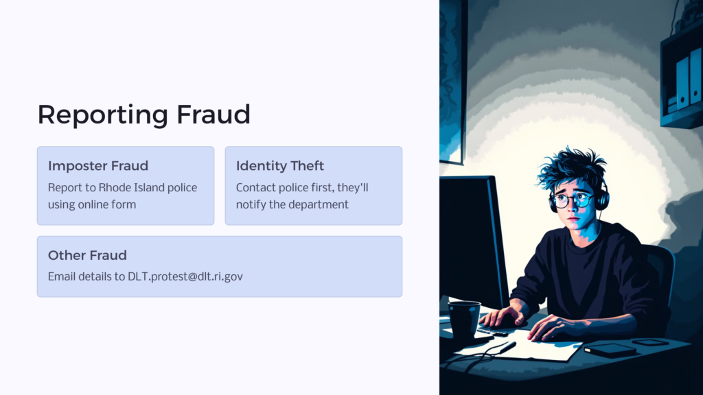 RI Unemployment Fraud infographic