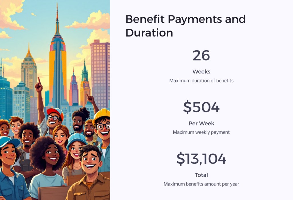 NY Unemployment Benefit Payments infographic