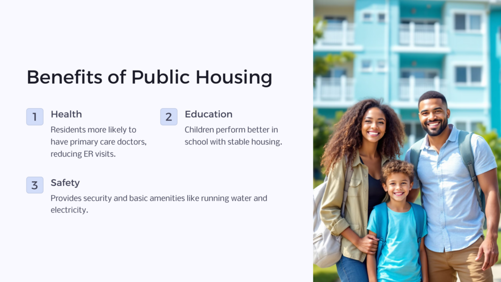 benefits of public housing infographic