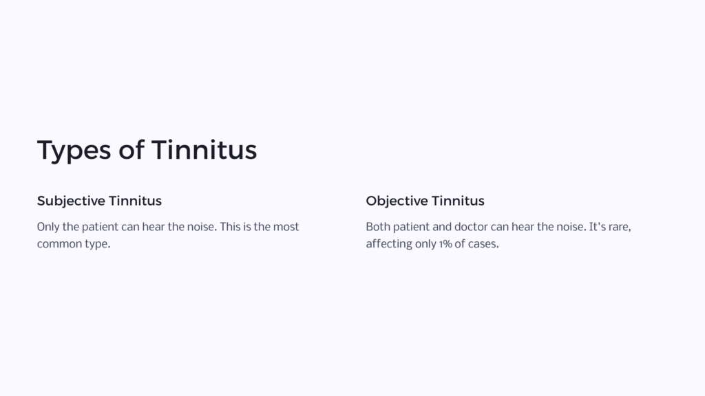 types of tinnitus infographic