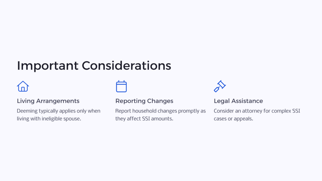 SSI Deemed Income Considerations infographic