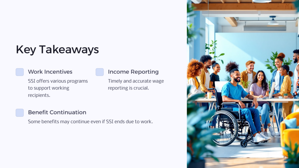 SSI While Working Takeaways infographic