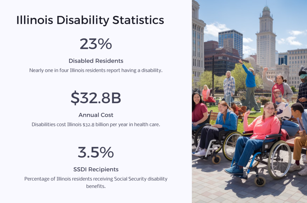 Disability in Illinois infographic