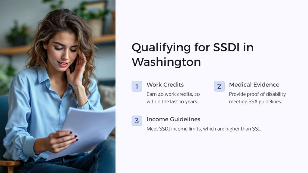 Qualify for SSDI in Washington infographic 