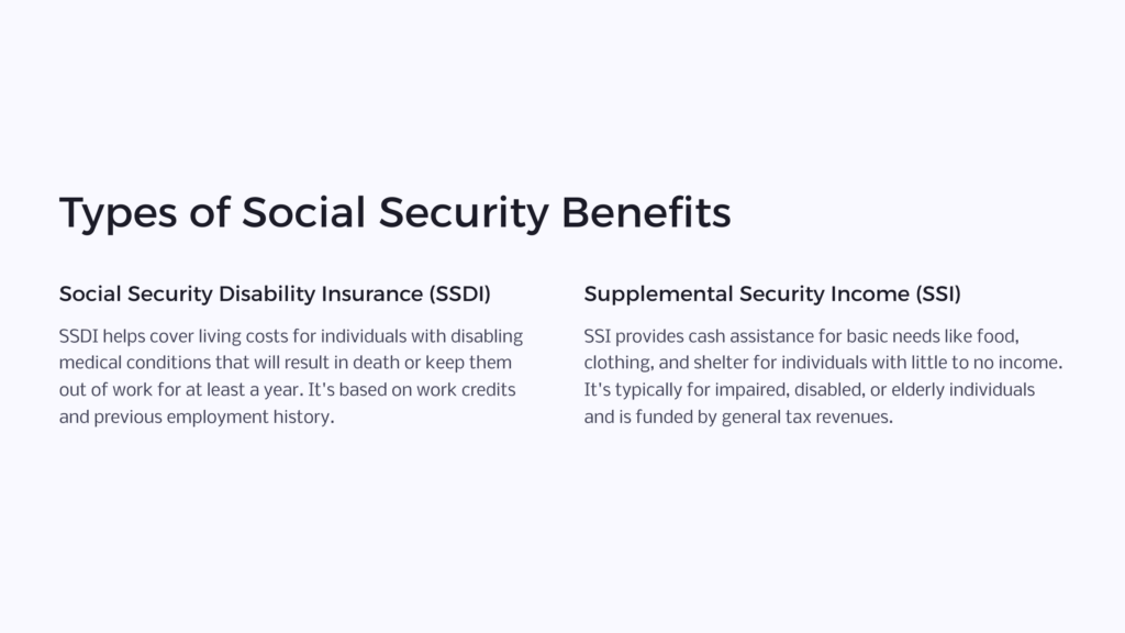 Social Security Benefits Types infographic