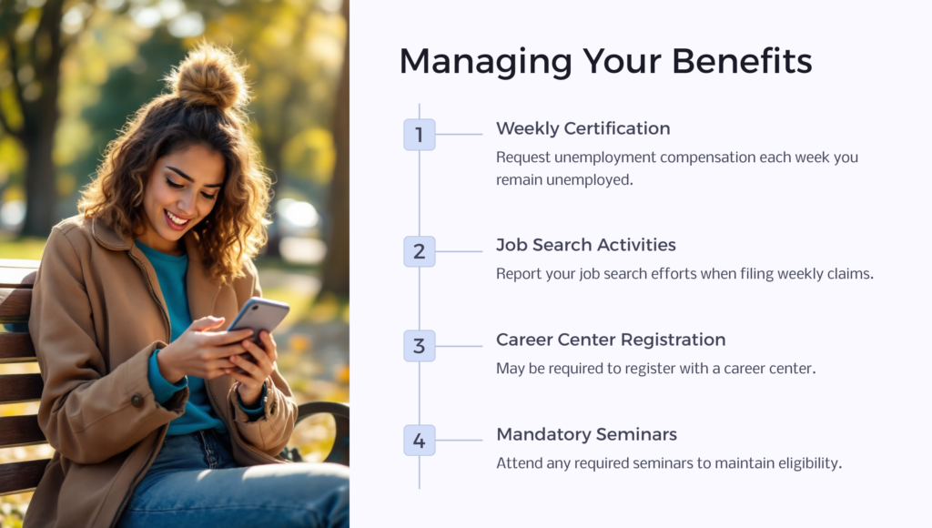 Managing  Unemployment Benefits infographic