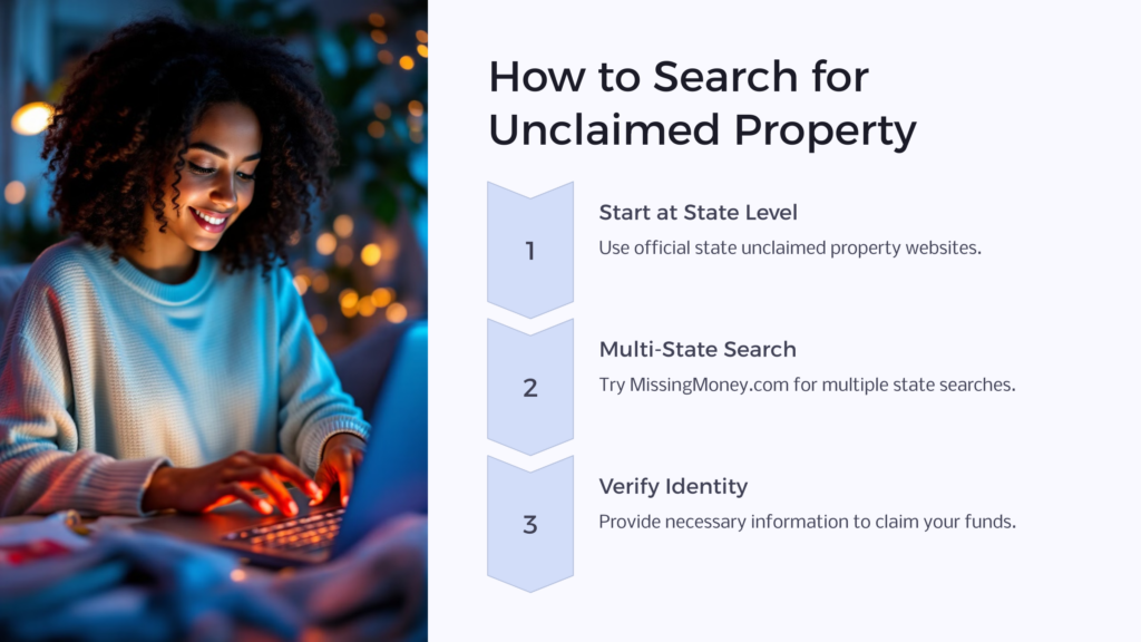 Search for Unclaimed Property infographic