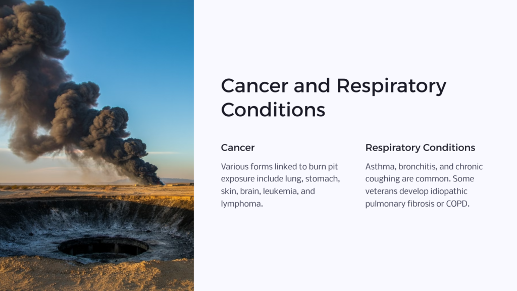 conditions caused by burn pit infographic