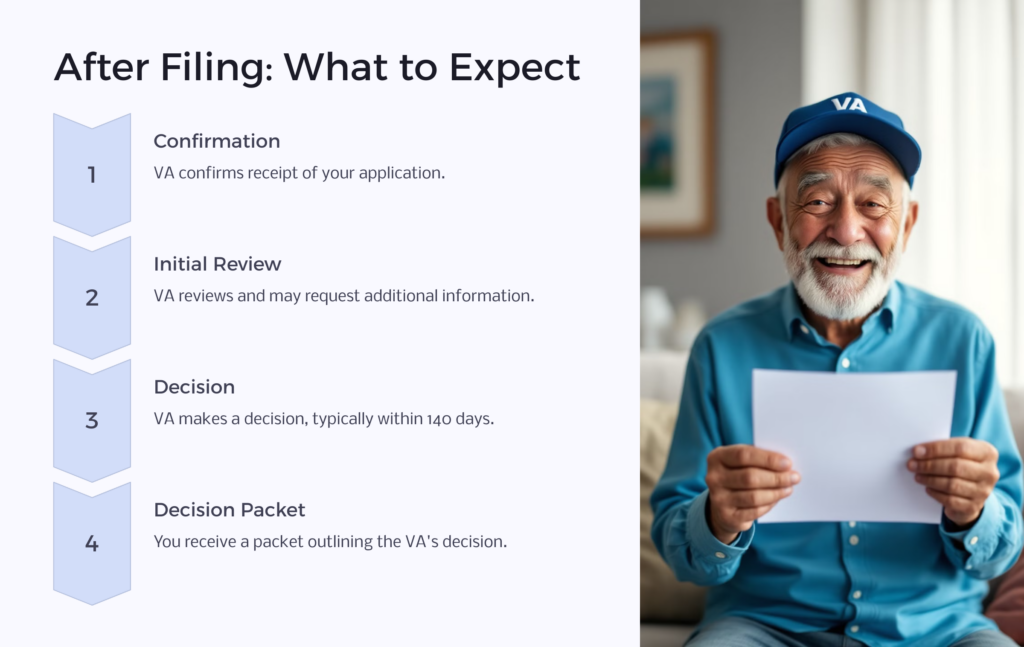 VA Disability After Filing infographic