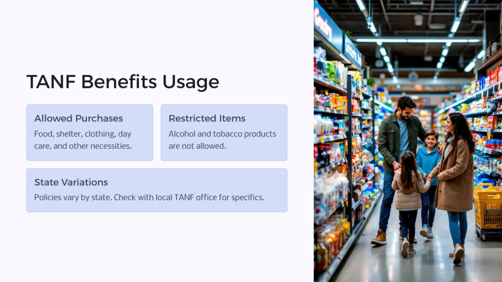 TANF Benefits infographic