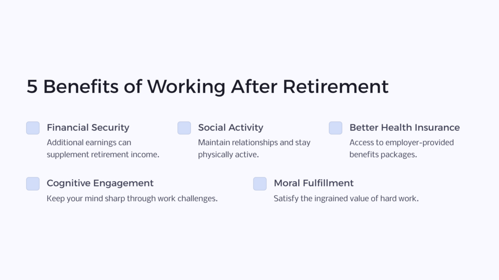 Working After Retirement Benefits infographic