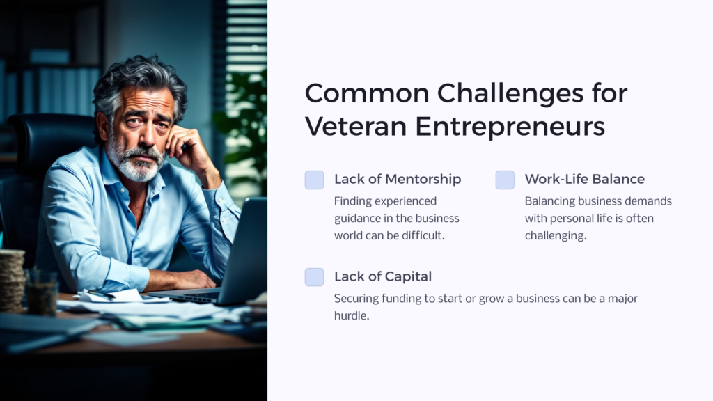 Veteran Entrepreneur Challenges infographic