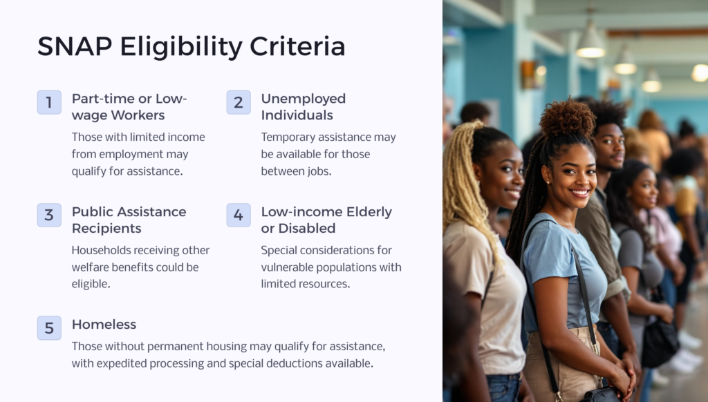 SNAP eligibility criteria infographic