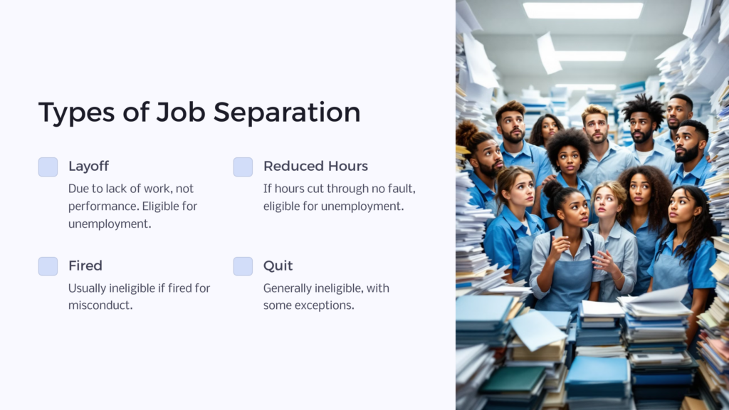 Unemployment Benefits Job Separation infographic