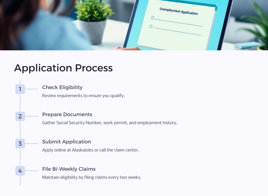 AK Unemployment Benefits  Application infographic