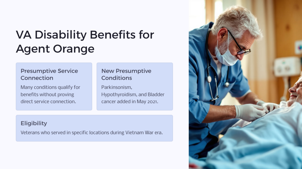 VA Disability Benefits for Agent Orange infographic