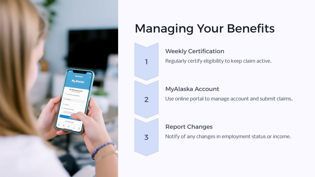 AK Managing Unemployment Benefits infographic