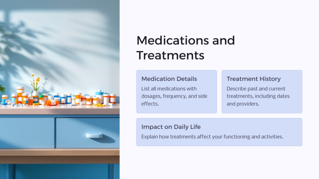 Detailing Medications and Treatments infographic