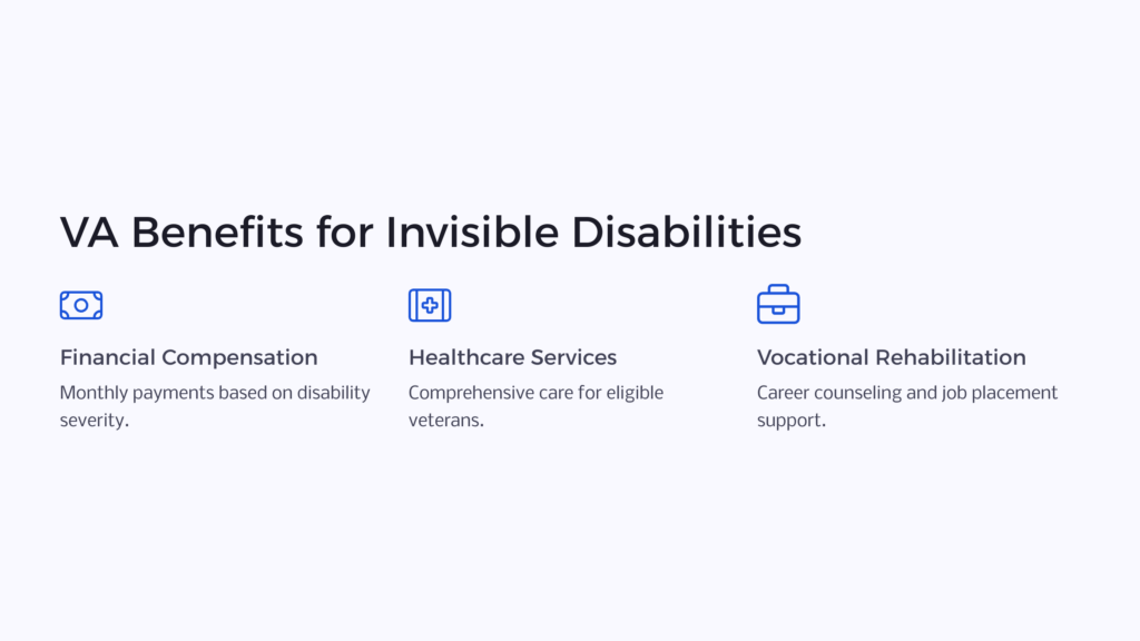 Invisible Disabilities VA Benefits infographic