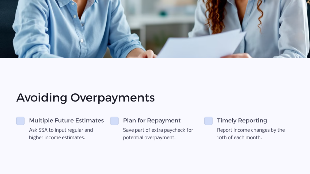 SSI Avoid Overpayments infographic