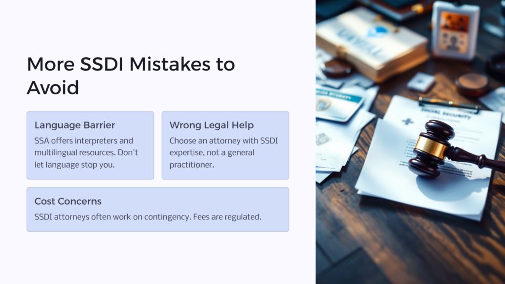 SSDI Mistakes infographic