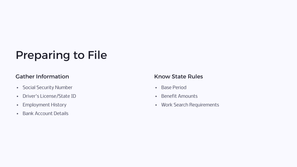 Prep to File Unemployment Claim infographic