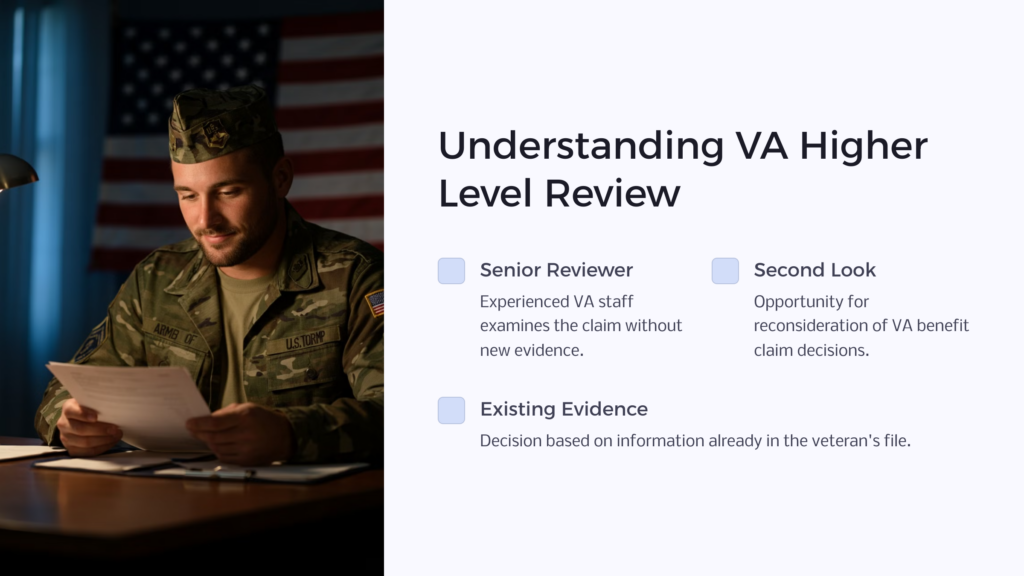 VA Higher Level Review infographic