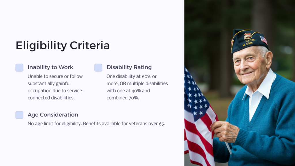 VA Unemployability Over 65 Eligibility infographic