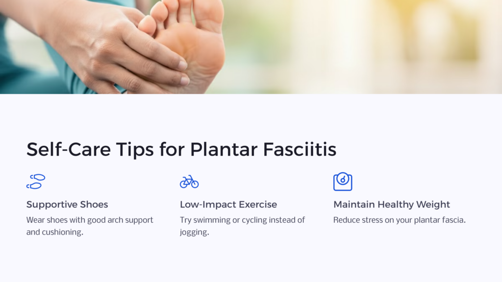 Plantar Fasciitis Self-care infographic