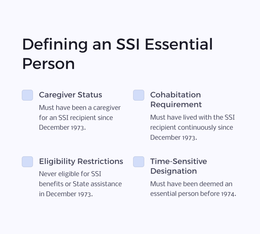 SSI Essential Person infographic