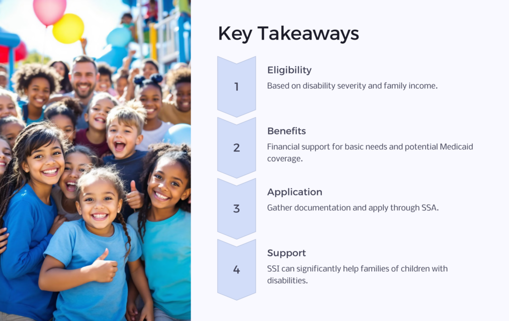 Child SSI Benefits Summary infographic