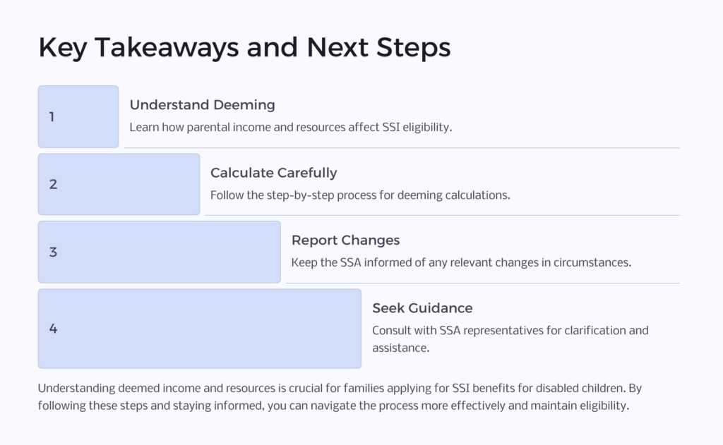 SSI Child Disability Next Steps infographic