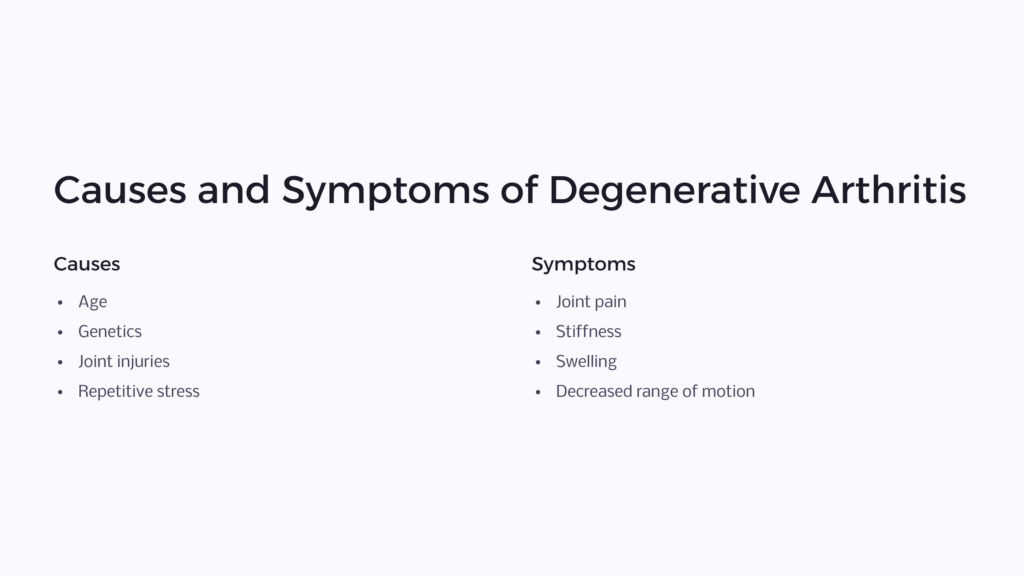 Degenerative Arthritis Causes infographic