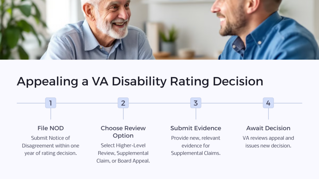 Appeal VA Disability Rating infographic