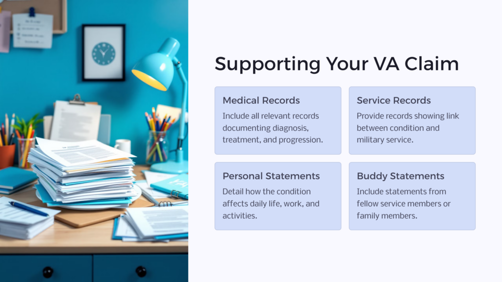 VA Claim Support Degenerative Arthritis infographic