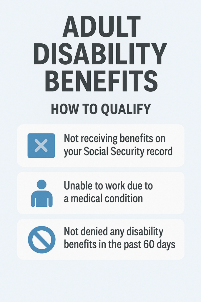 Adult Disability Benefits infographic