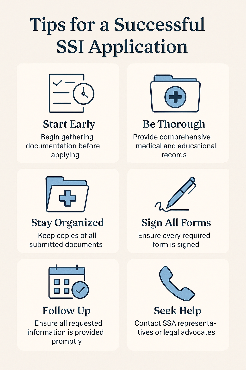 SSI Tip for Success infographic