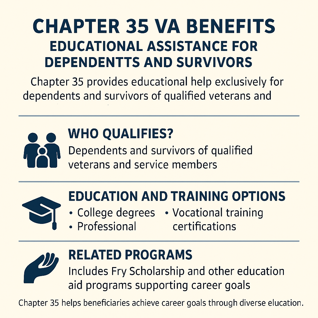 Chapter 35 VA Benefits infographic