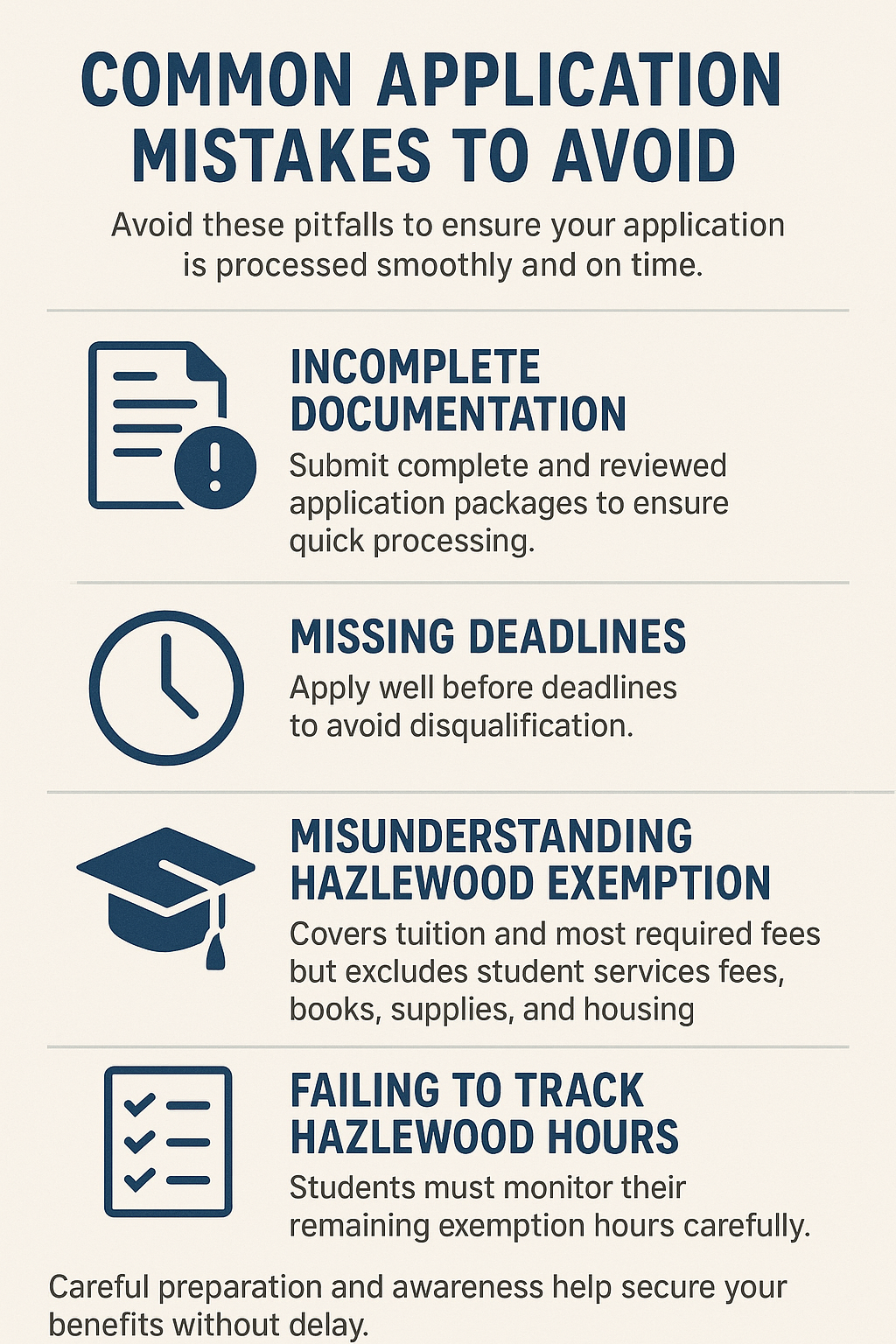 Hazlewood Act Application Mistakes infographic