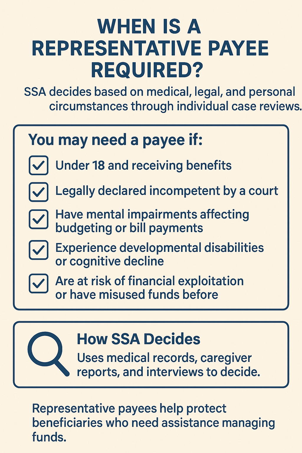 Representative Payee Required infographic