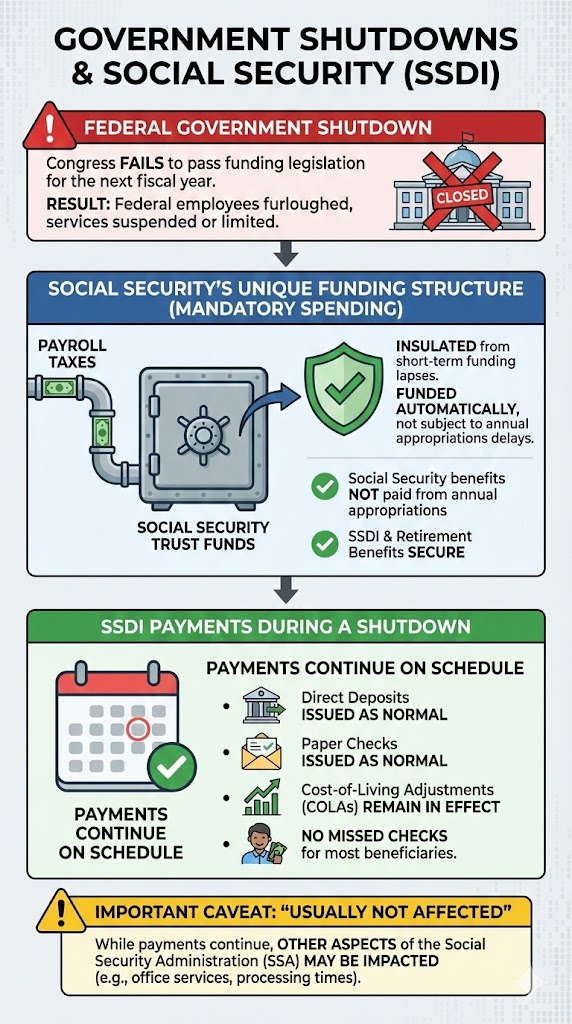 Government Shutdown and SSDI infographic