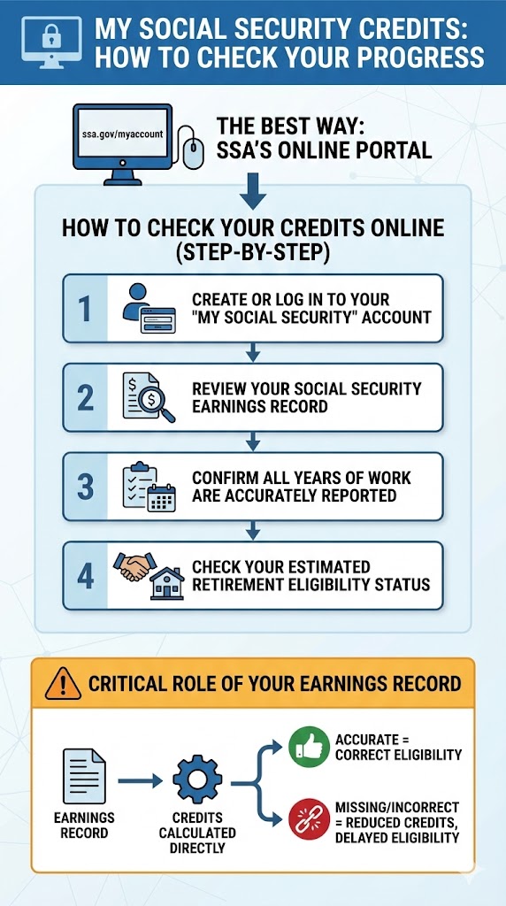 Social Security Credits Progress infographic