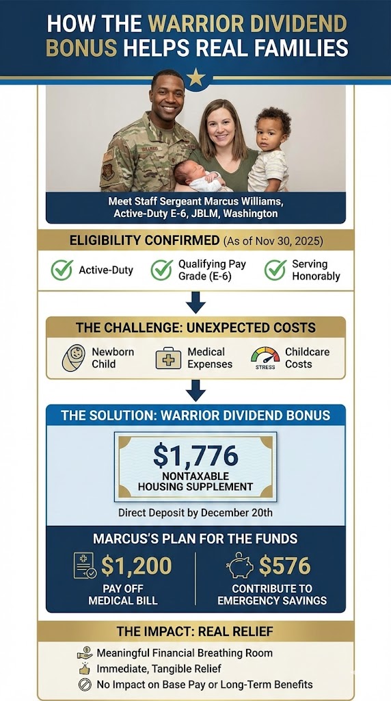 Warrior Dividend Bonus For Families infographic