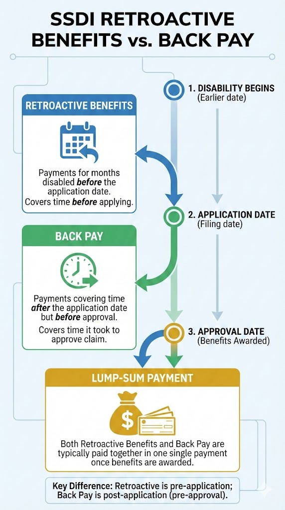 SSDI Retroactive Benefits infographic