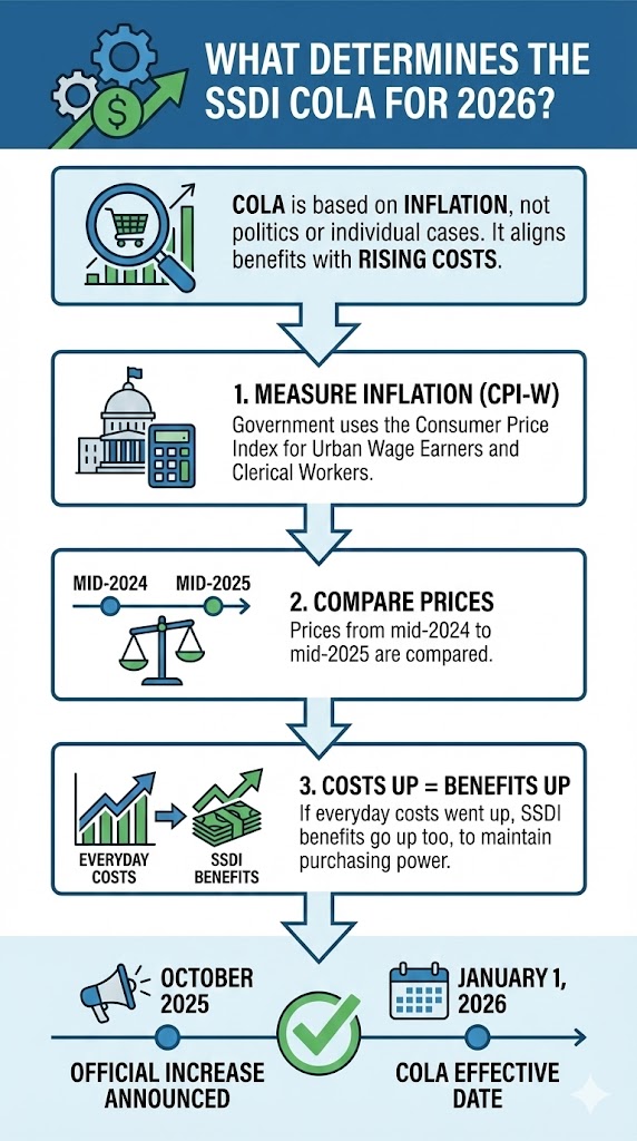 2026 SSDI Cola Increase infographic
