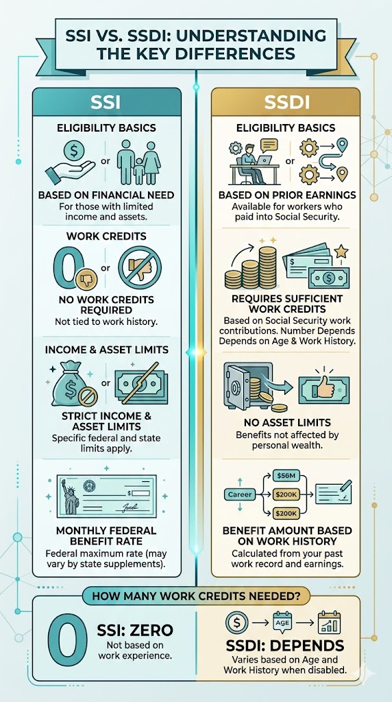 SSI VS SSDI infographic