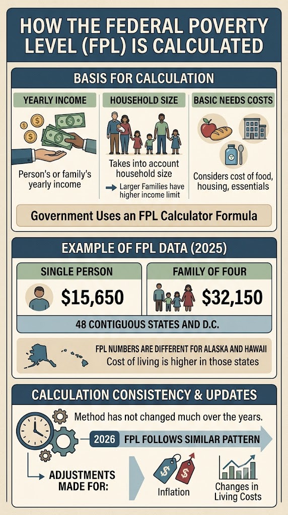 Federal Poverty Level Calculation infographic